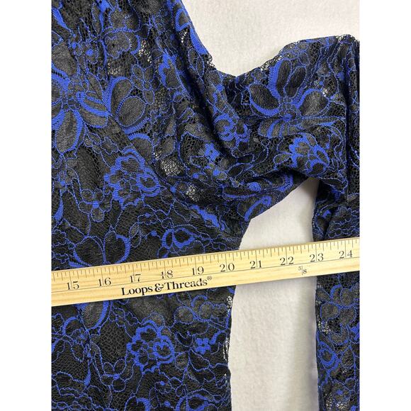 Women’s Relativity Blue Lace Bell Sleeve Top Piratecore Dark Feminine XL Top - Picture 11 of 11